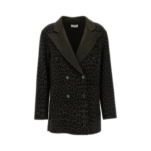 P.A.R.O.S.H. Animal Print Double-Breasted Blazer