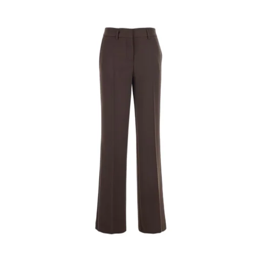 Plain Belted Straight-Leg Pants