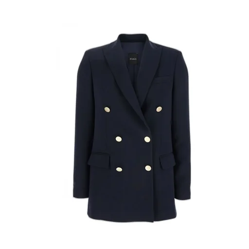 Plain Double-Breasted Jacket