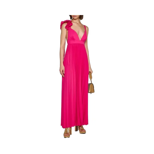 P.A.R.O.S.H. Floral Embellished Sleeveless Flared Dress