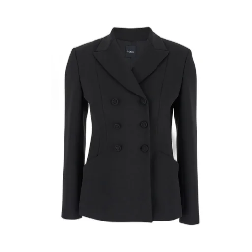 Plain Double-Breasted Peak Lapel Jacket