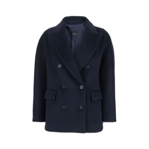 Plain Double-Breasted Coat