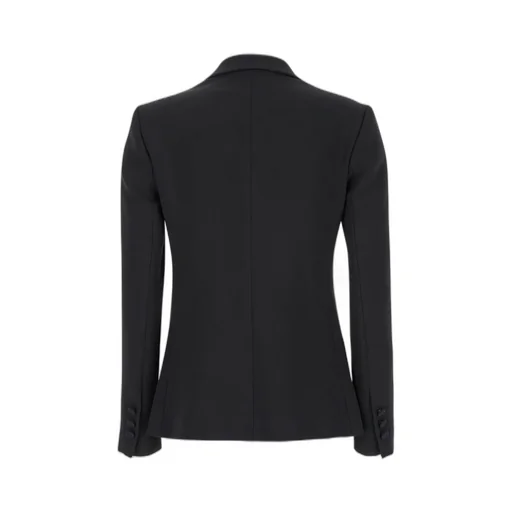 Plain Double-Breasted Peak Lapel Jacket