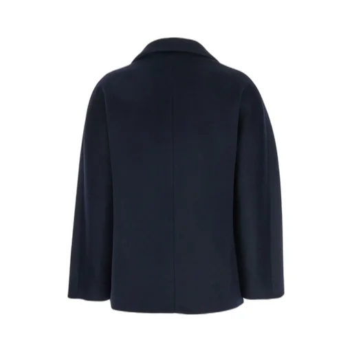 Plain Double-Breasted Coat