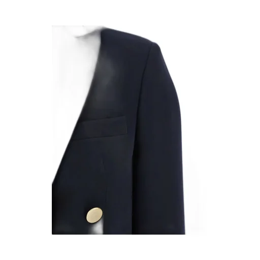 Plain Double-Breasted Jacket