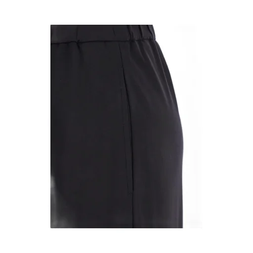 Plain Elastic Waist Straight-Leg Pants