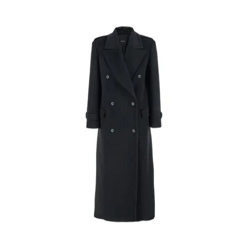 Plain Double-Breasted Coat