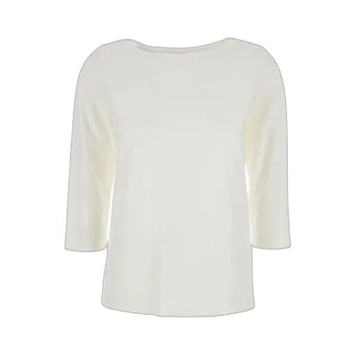 Plain Boat Neck Three-Quarter Sleeve Top