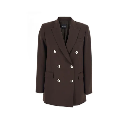 Plain Double-Breasted Peak Lapel Jacket