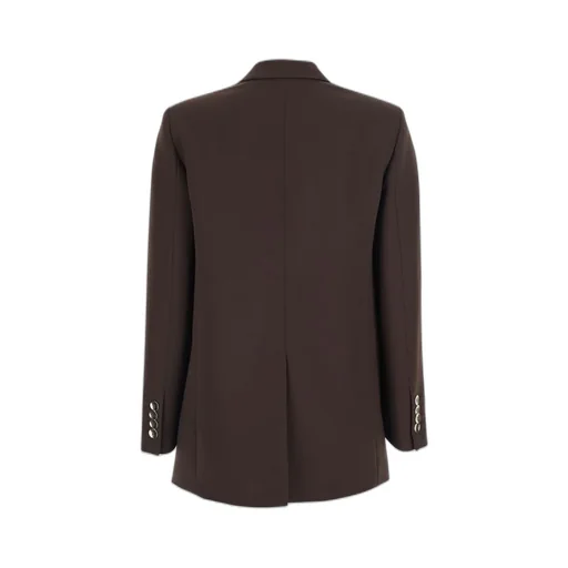 Plain Double-Breasted Peak Lapel Jacket
