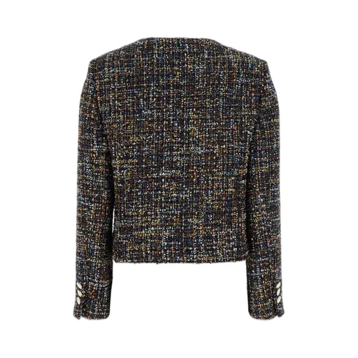 Plain Tweed Buttoned Jacket