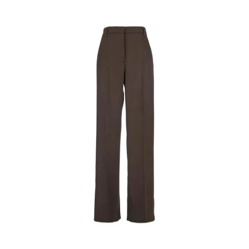 Plain High-Waist Pleated Pants