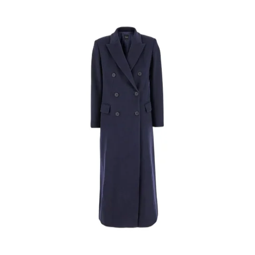Plain Double-Breasted Long Coat