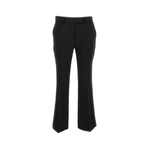 Plain Low-Waist Flared Pants
