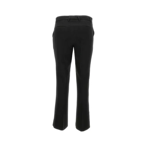 Plain Low-Waist Flared Pants