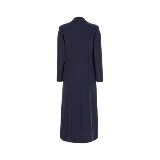 Plain Double-Breasted Long Coat