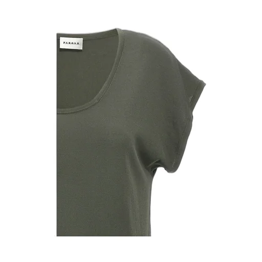 P.A.R.O.S.H. U-Neck Straight Hem T-Shirt