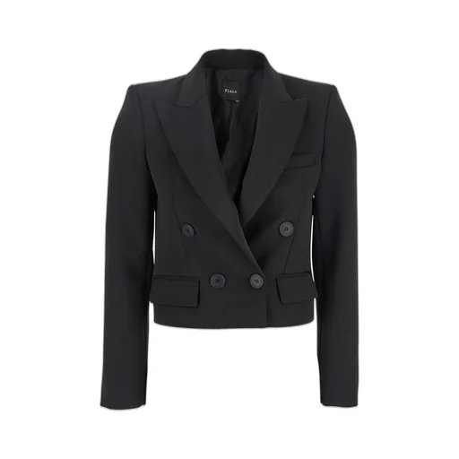 Plain Double-Breasted Cropped Jacket