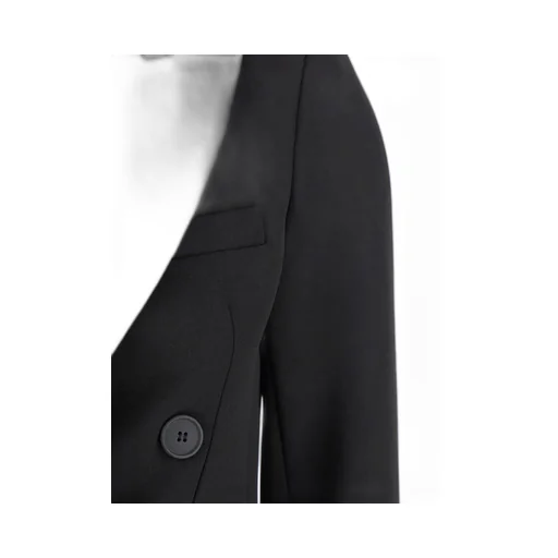 Plain Double-Breasted Cropped Jacket