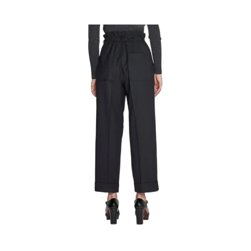 P.A.R.O.S.H. Paperbag Waist Straight Leg Trousers