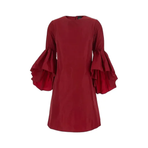 Plain Draped Flared-Sleeve Dress