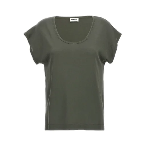P.A.R.O.S.H. U-Neck Straight Hem T-Shirt
