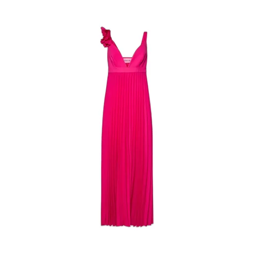 P.A.R.O.S.H. Floral Embellished Sleeveless Flared Dress