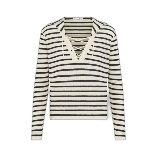 Dioriviera Sweater With Lace-Up Neckline