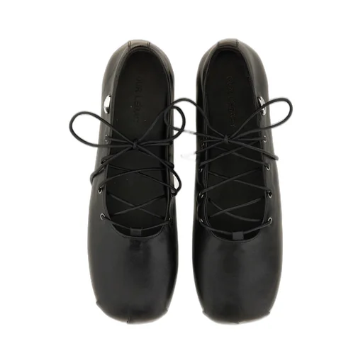 Our Legacy Square-Toe Lace-Up Ballerina Flats