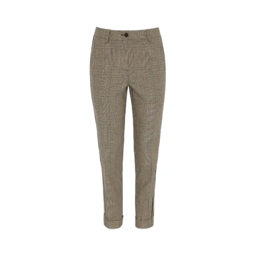 P.A.R.O.S.H. Plaid Patterned Slim Leg Trousers