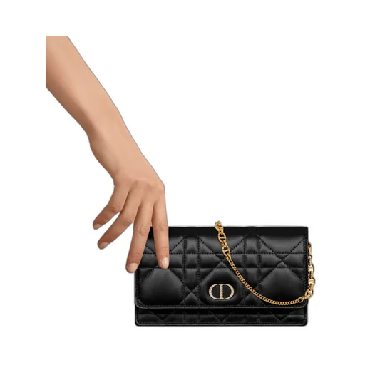 Dior Caro Pouch With Chain And Crystals