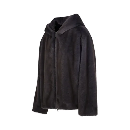 P.A.R.O.S.H. Hooded Zip-Up Faux Fur Jacket