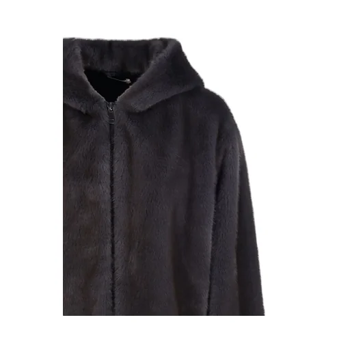 P.A.R.O.S.H. Hooded Zip-Up Faux Fur Jacket