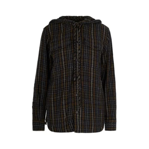 P.A.R.O.S.H. Embellished Hooded Checked Shirt