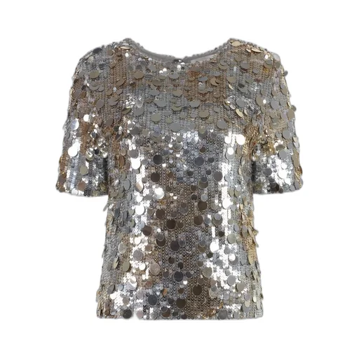P.A.R.O.S.H. Sequin-Detailed Crewneck Top