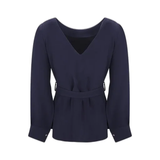 P.A.R.O.S.H. Belted Long-Sleeve V-Back T-Shirt