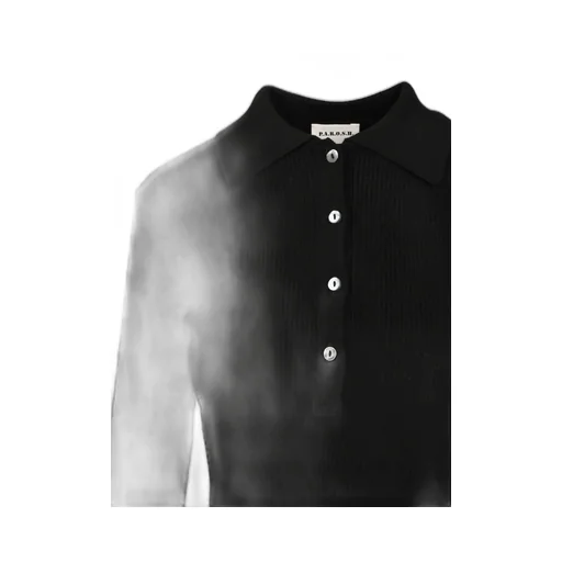 P.A.R.O.S.H. Long Sleeved Ribbed Polo Shirt