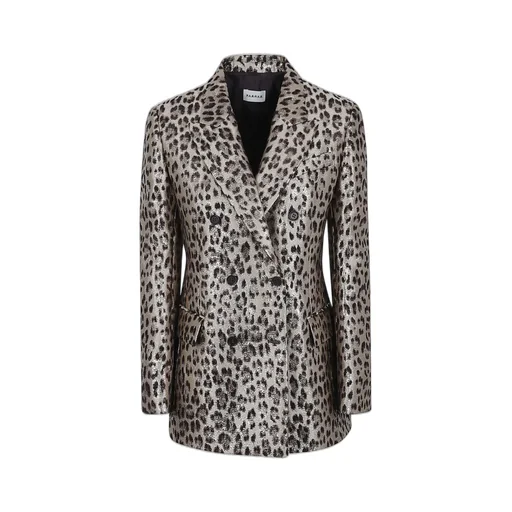 P.A.R.O.S.H. Leopard-Printed Double-Breasted Tailored Blazer