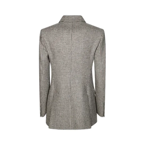 P.A.R.O.S.H. Houndstooth Printed Double-Breasted Tailored Blazer