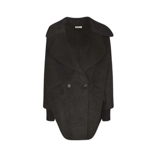P.A.R.O.S.H. Double Breasted Ribbed-Cuff Coat