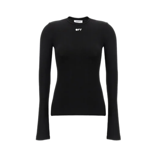 Off-White Off-Stamp Crewneck Straight Hem Top