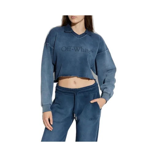 Off-White Logo Printed Cropped Sweatshirt