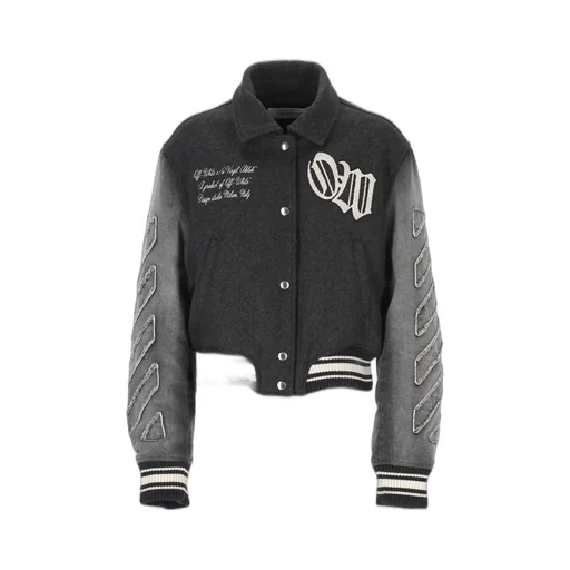 Off-White Logo Flocked Button-Up Jacket