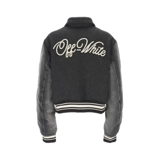 Off-White Logo Flocked Button-Up Jacket