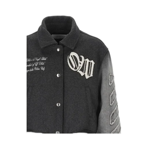 Off-White Logo Flocked Button-Up Jacket