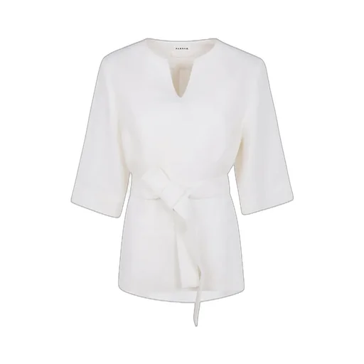 P.A.R.O.S.H. V-Neck Belted Blouse