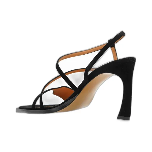 Off-White Strappy Square Toe Sandals