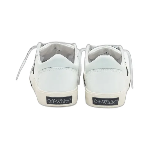 Off-White Round Toe Lace-Up Sneakers