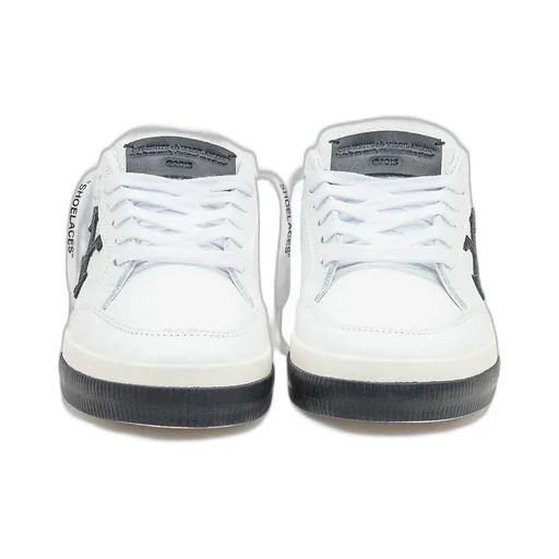 Off-White Round Toe Lace-Up Sneakers
