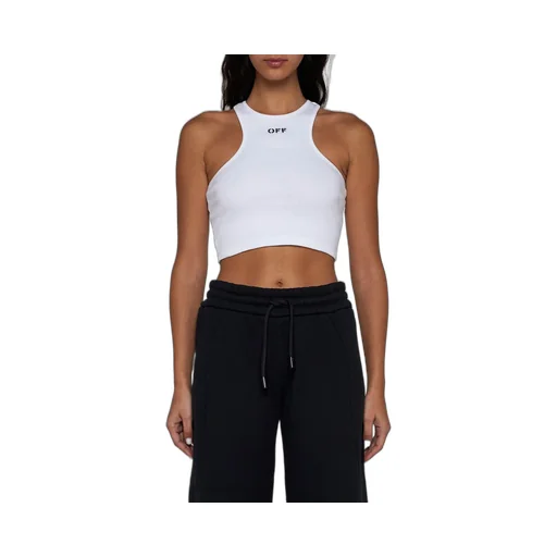 Off-White Off-Stamp Sleeveless Cropped Top